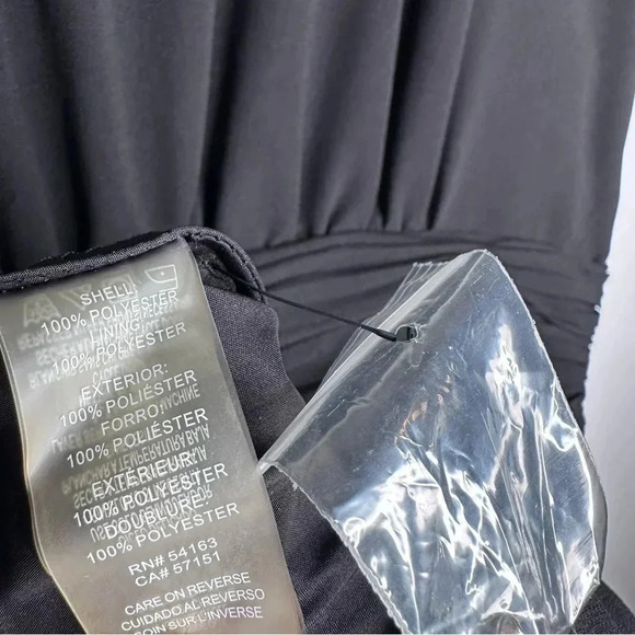 Karl Lagerfeld Paris NWOT Black Sleeveless Button-Up Ruched Waist Dress Size 8 - Picture 8 of 8